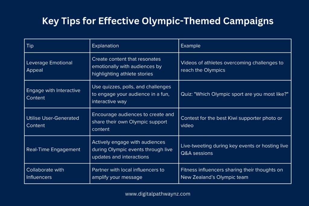 Key Tips for Effective Olympic-Themed Campaigns